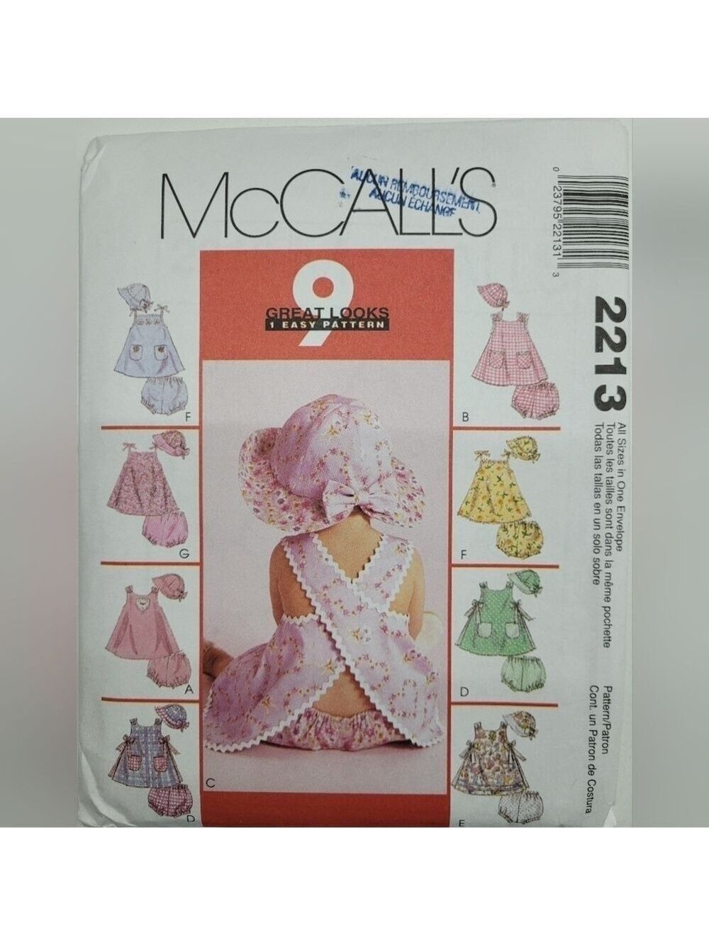 🧵4/$20🧵 McCall's 2213 Dress Panties Hat Sewing Pattern Uncut Size S-XL